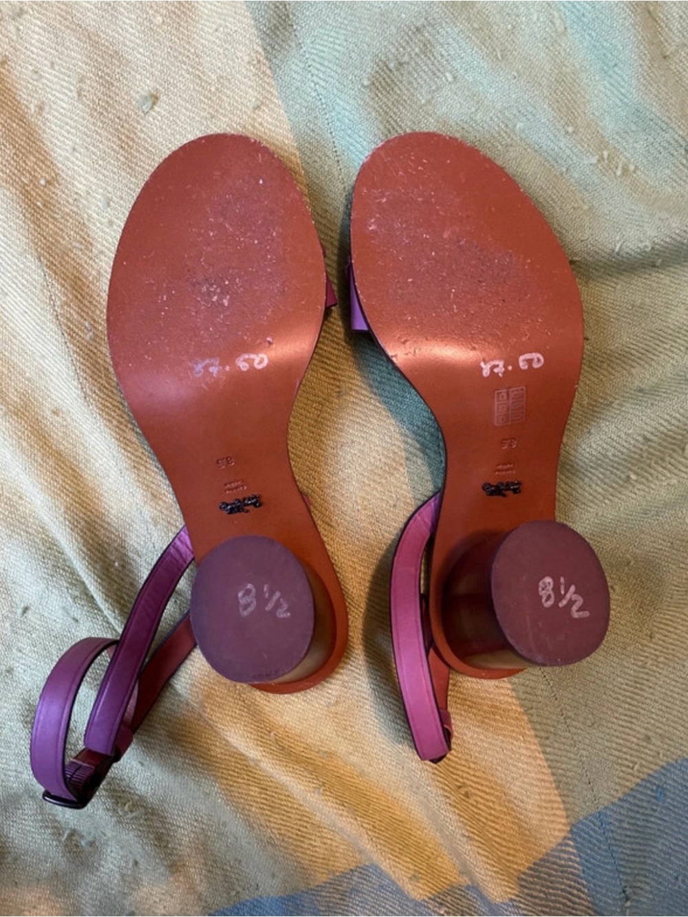 Coach Purple Floral Ankle-Strap Sandals - Picture 9 of 12